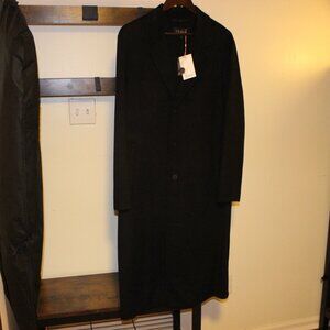 100% Mongolian Cashmere Double-Faced Overcoat -- Size S -- Black